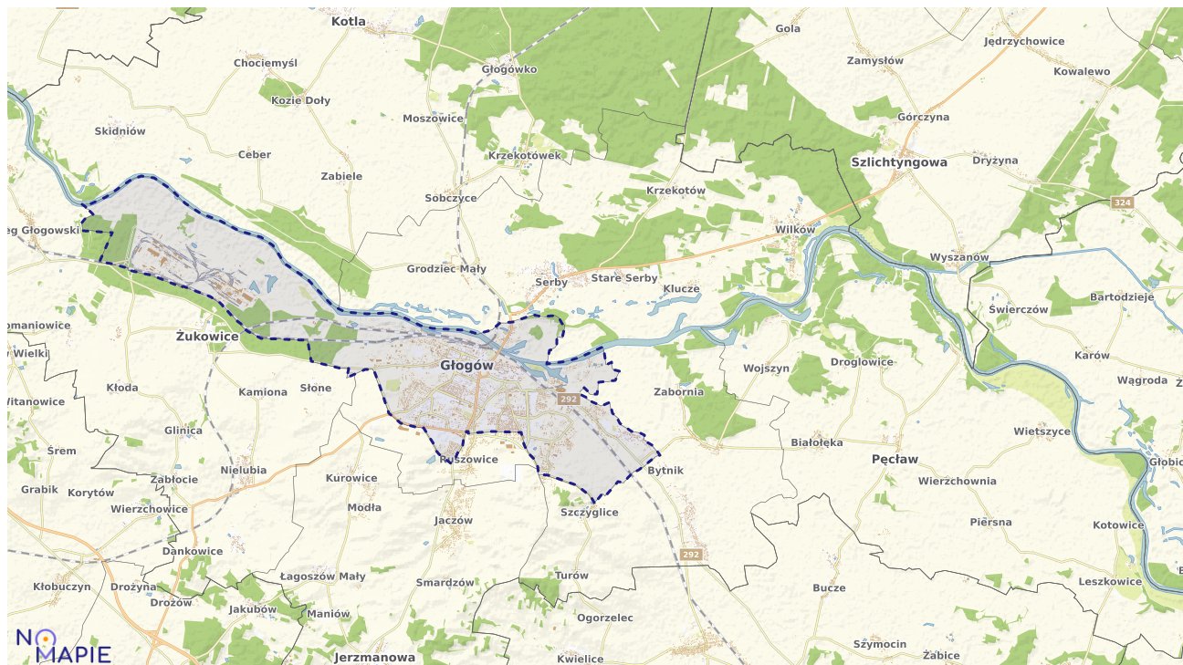 Mapa obszarów ochrony przyrody Głogowa